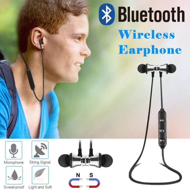 Wireless Bluetooth 4.2 Magnetic Sport Earphone Headset Stereo Headphones Mic UK 