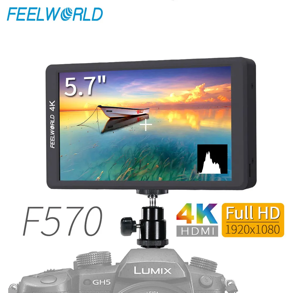 Feelworld F570 5," ips Full HD 1920x1080 4K HDMI накамерный полевой монитор с NP750 батареей+ зарядное устройство для Canon Nikon sony DSLR - Цвет: F570