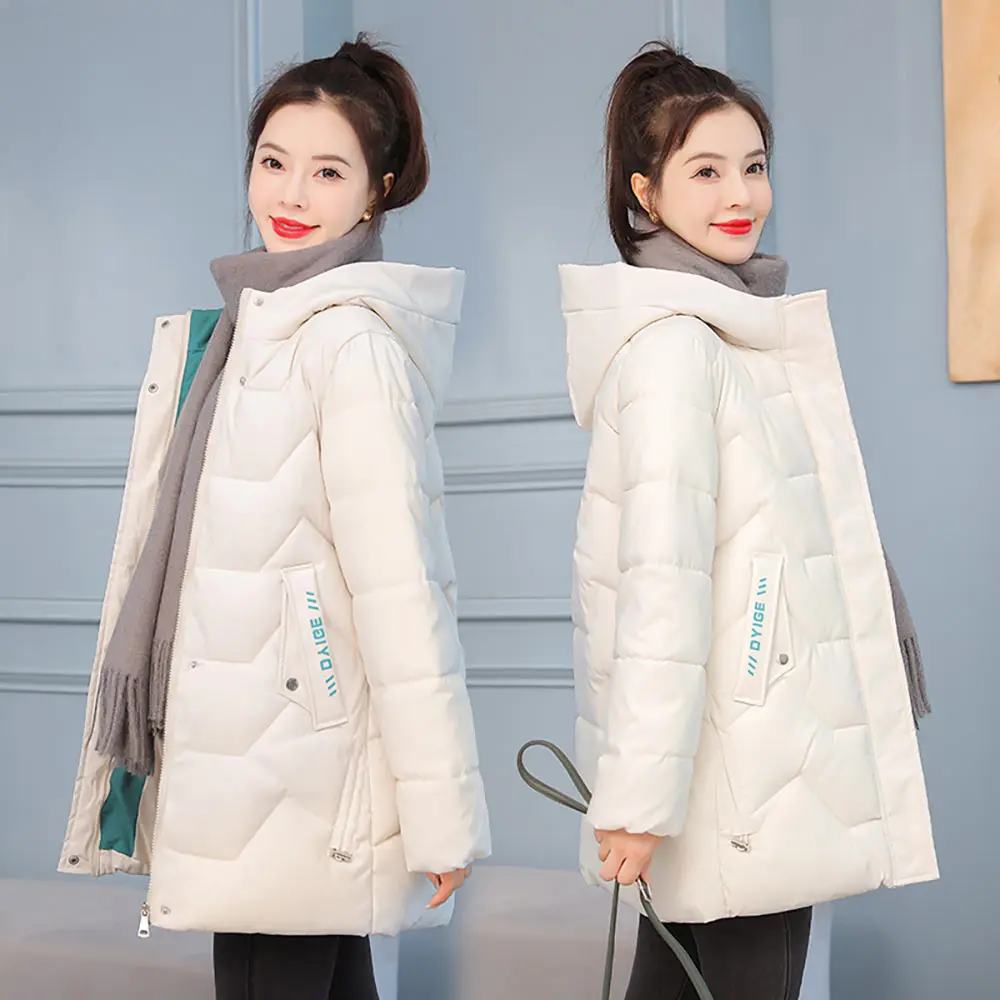 PinkyIsBlack 2021 Winter Women Jacket Long Hooded Cotton Padded Female Coat High Quality Warm Basic Outwear Parkas Women Clothes