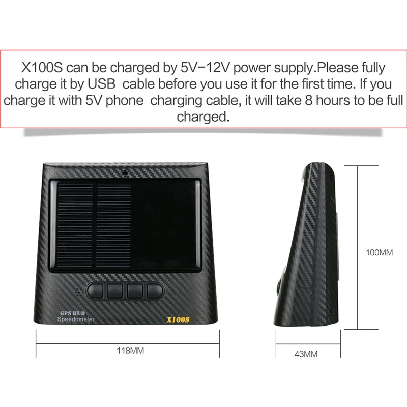  2019 auto OBD HUD Display Solar GPS LED KMH MPH Tacho Alarm Auto Sicher Warnung CSL88