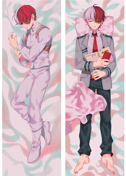Наволочка для подушки с рисунком аниме «Мой герой» Todoroki Bakugou Katsuki Shouto, обнимающая тело, наволочка Otaku BL Dakimakura, чехол