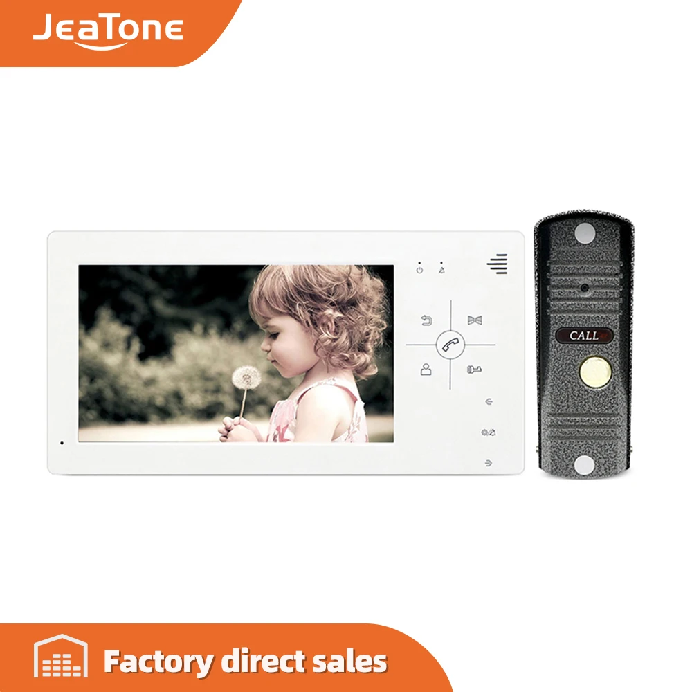 

JeaTone 4.3/7Inch 1200TVL Camera HD Video Intercom System Door Phone with Multi-languages,Waterproof Doorbell, easy installation