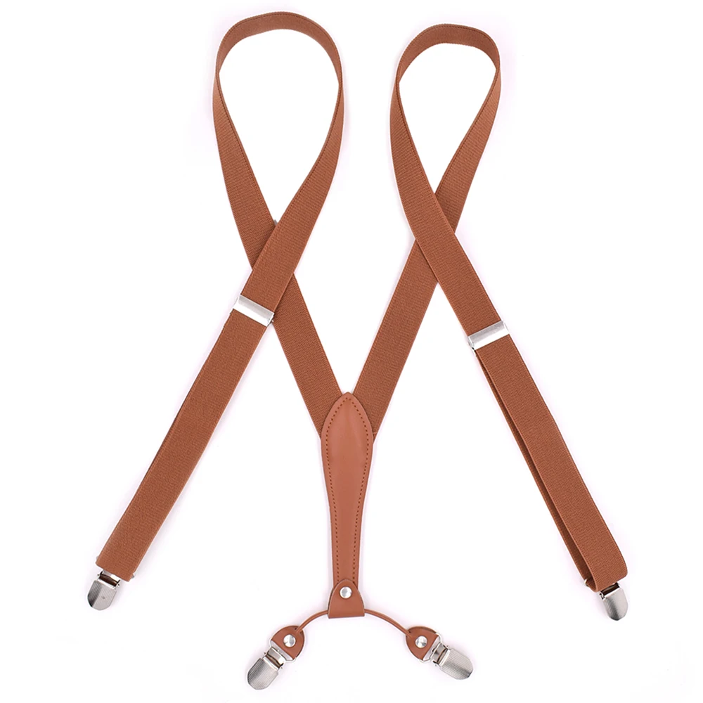 Fashion Suspenders for Men Women 2.5cm Wide X-back 4 Clips Adjustable Elastic Trouser Braces Straps Gifts for Dad Husband work suspenders