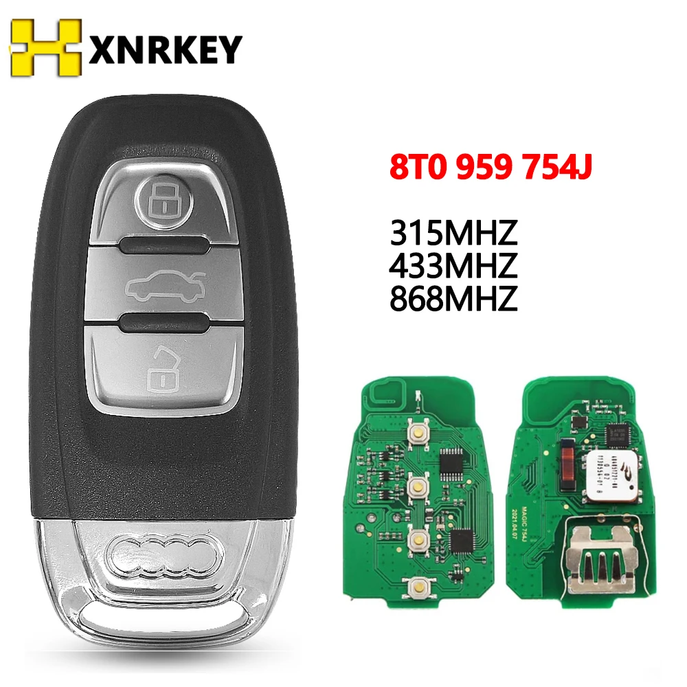 XNRKEY Full Smart Remote Car Key pcf7945 Chip For Audi A4 A5 A6L A7 A8L Q5 Keyless Go 315/433/868Mhz 8T0959754F 754J | Автомобили и