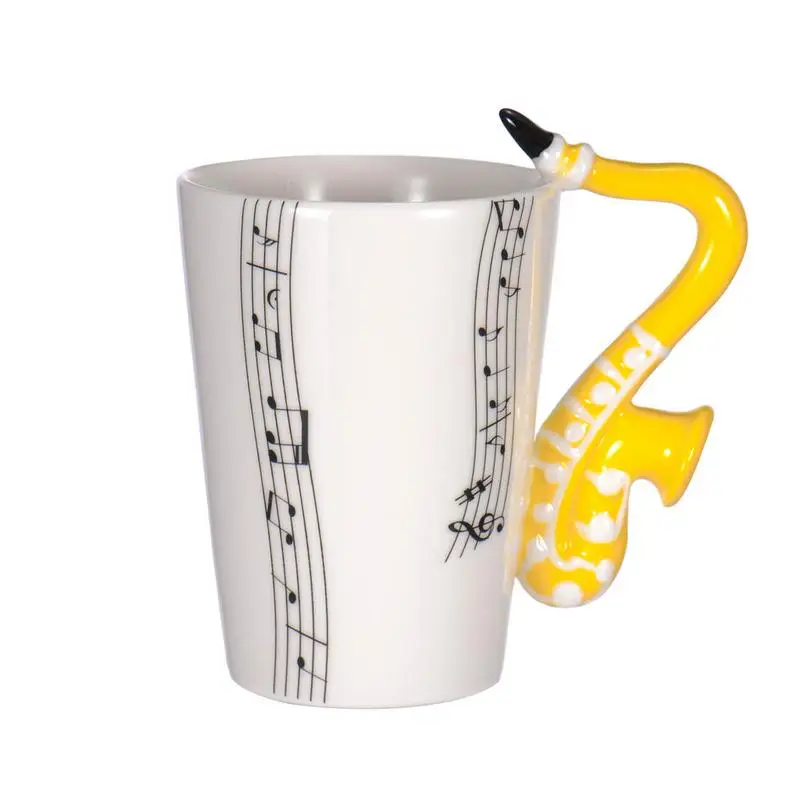 Creative Music Violin Guitar Ceramic Mug Coffee Tea Milk Stave Cups with Handle Coffee Mug Novelty Gifts for Wedding Birthday - Цвет: 16