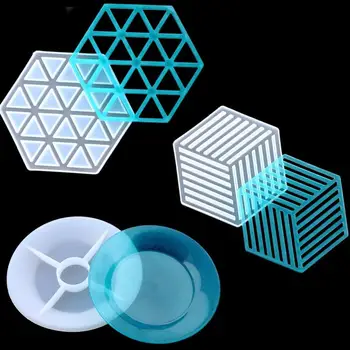 

Coaster Concrete Silicone Mould Diamond Stripe shaped Design DIY Epoxy Resin Gypsum Crafts Cement Tray Clay Jewelry Mold