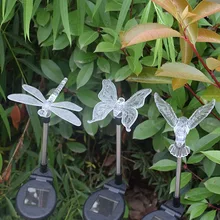 Наружный светодиодный фонарь, RGB газонный садовый светильник водонепроницаемый для украшения сада бабочка птица Стрекоза новинка искусство Солнечная лампа Декор