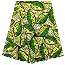 Зеленая африканская вощеная ткань принтом настоящий мягкий хлопок 6 ярдов/шт гарантия Анкара Голландский Настоящий Воск для платья лоскутное шитье