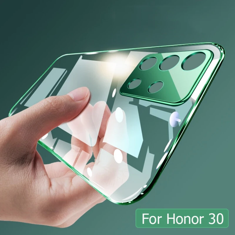Чехол для Huawei Honor 30 с роскошным покрытием мягкий прозрачный чехол телефона Pro Plus