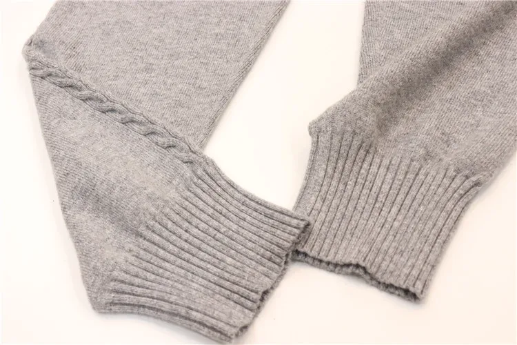Real New Winter Knit Cashmere Suit Fashion High Collar Pullover Sweater Solid Color Casual Pants Feet And Two-piece Women