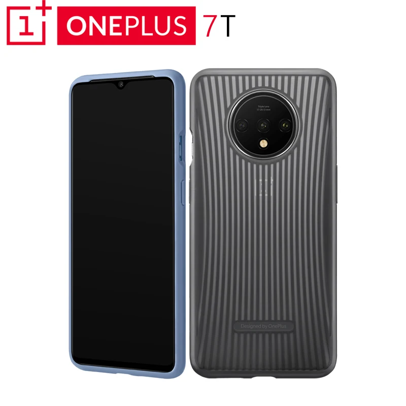 Original Oneplus 7t Cushion Bumper Case Blue Gray Show Off Without Covering Up Cushion The Blow With Tpu Aliexpress