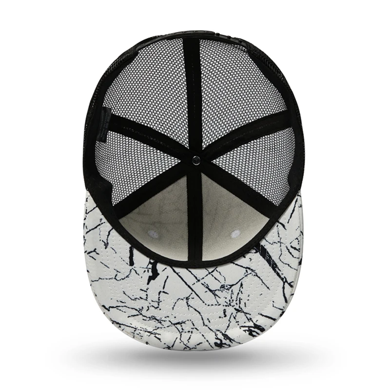 Fashion Design Mesh Baseball Cap Men Summer Trucker Hat Hip Hop Bone Snapback Cap Women Black White Breathable Sun Hats