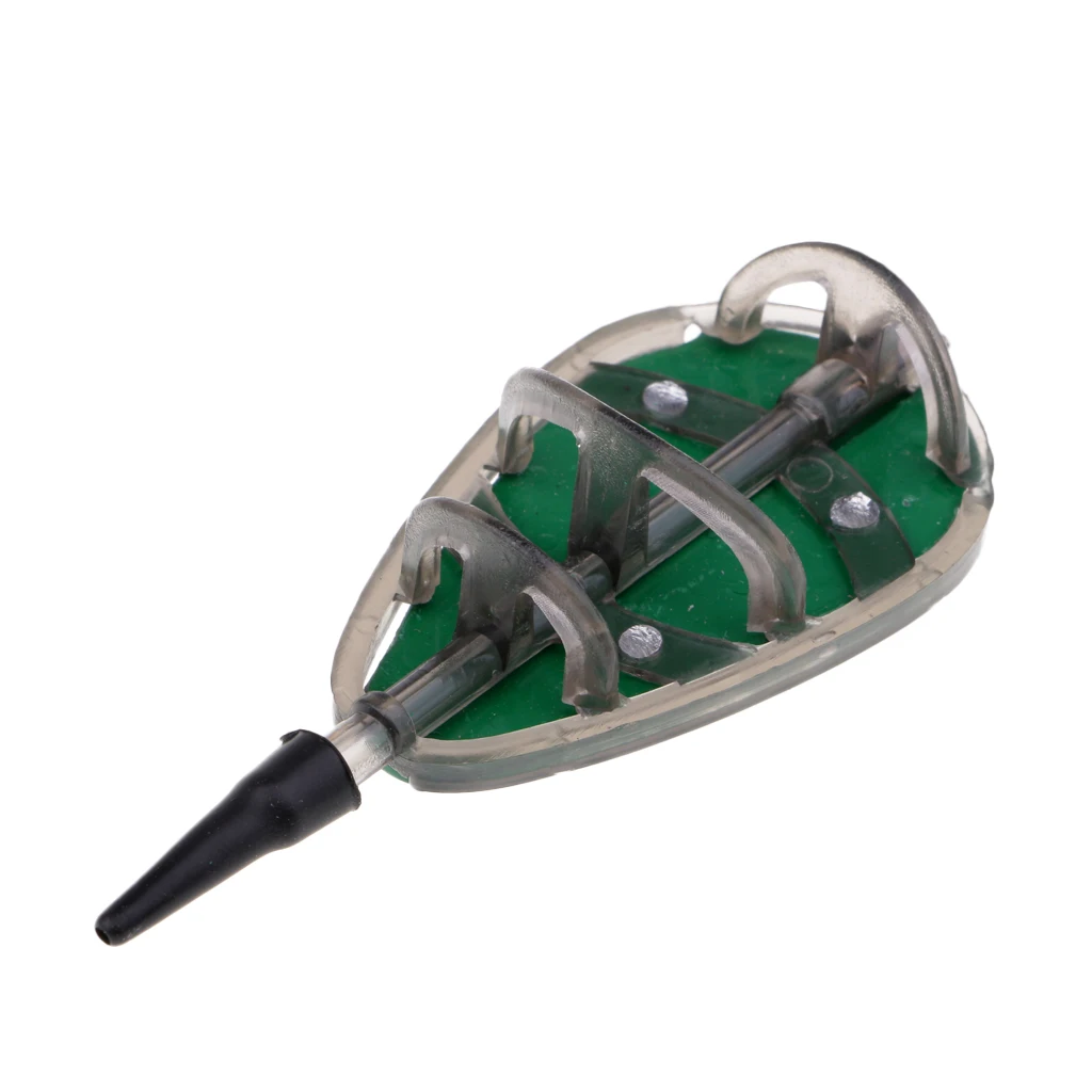 1pc 30g-100g Inline Flat Method Feeders Carp Fishing Bait Feeder Cage Lure Holder Terminal Tackle Baits Thrower 10 Sizes