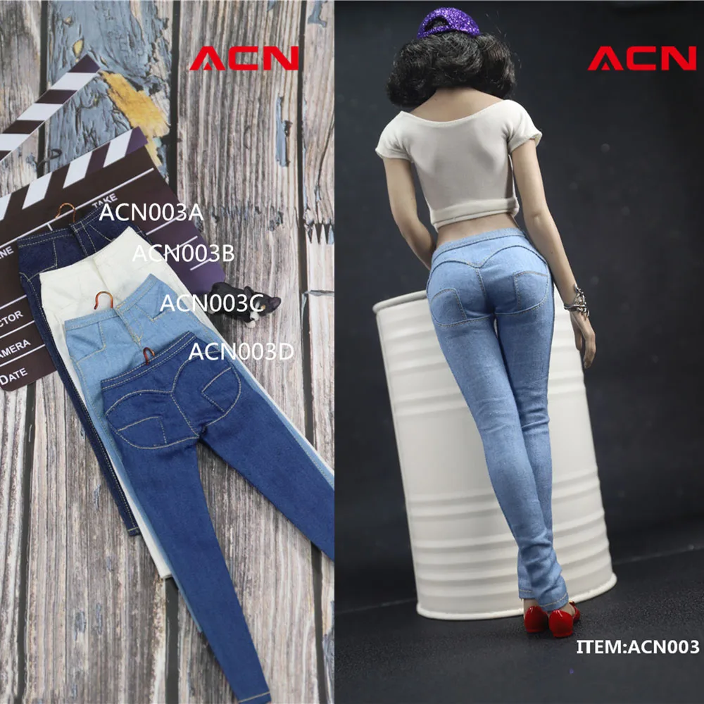 ACN003 1/6 Scale Female Girl Woman Women's Tight Denim Pants Accessory for 12 inches PH UD Large Breast Boobs Body Figure | Игрушки и