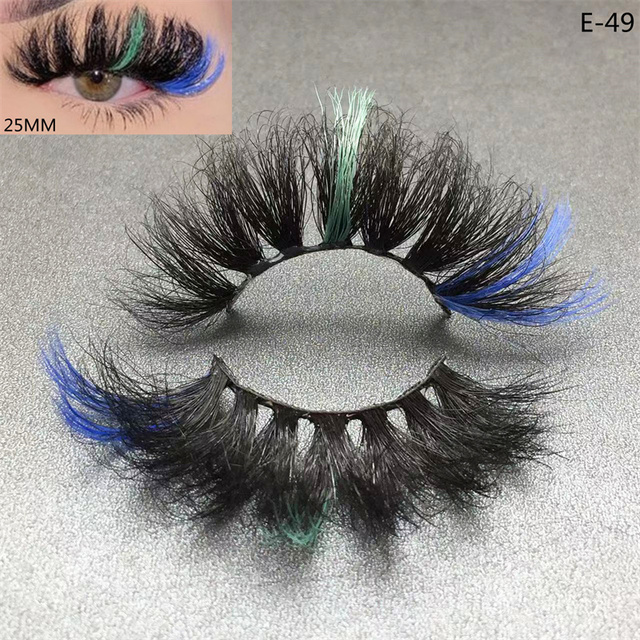 3D Mink Eyelashes Colorful 100% Mink Lashes Mix Color Pink Blue Red White False Eyelashes Fluffy Soft Cilias Vendor