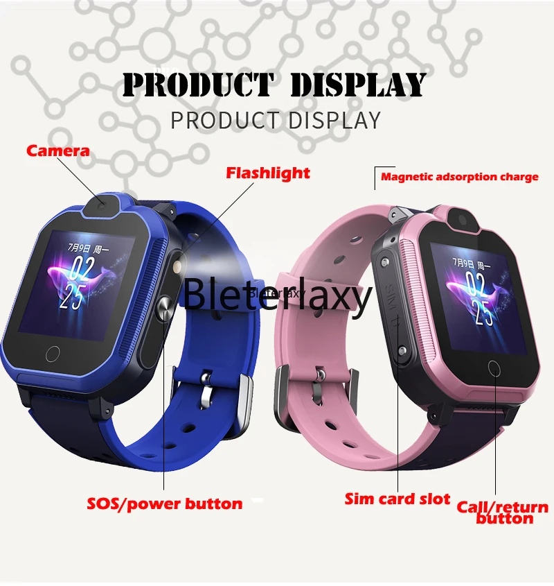 Smart 4G Child Student IP67 Waterproof Remote Camera GPS WI-FI Smartwatch SOS Video Call Monitor Tr
