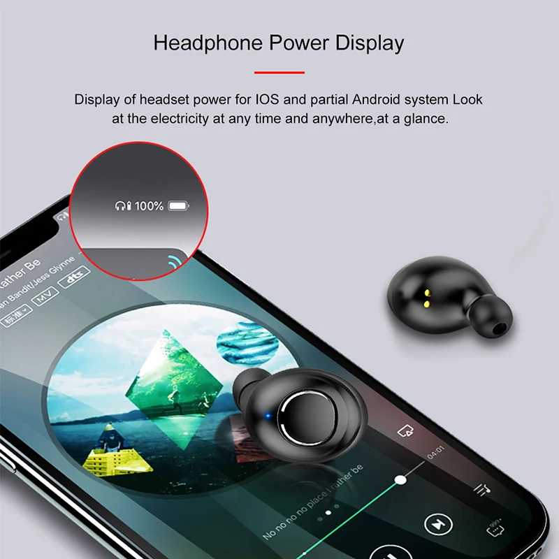 TWS Mini Wireless Bluetooth 5.0 Earphones HiFi Stereo Earbuds Headset With Charging Box Mic For iPhone XS/X/8/7/6 Huawei