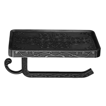 

Wall Mounted Toilet Roll Tissue Paper Holder Stand Phone Shelf with Hook for Bathroom TB Sale