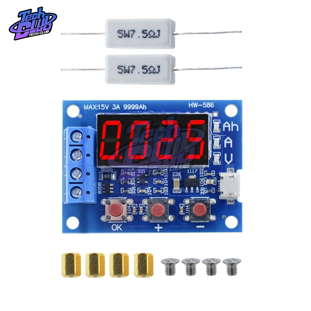 HW-586 18650 Lead-acid Battery Discharge Tester 1.2V 12V Lithium Capacity Resistance | Инструменты