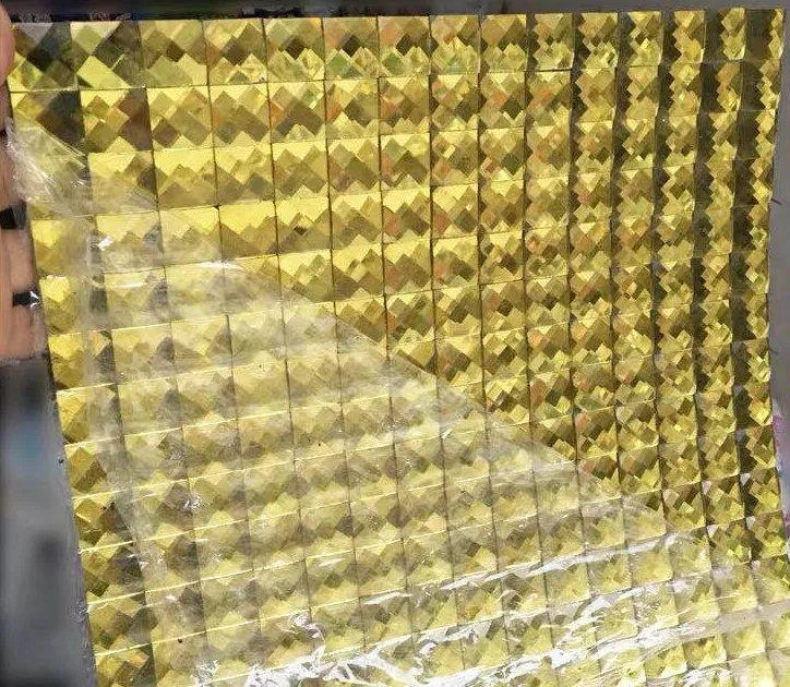 20mm13 скошенная Глянцевая Золотая Алмазная зеркальная стеклянная мозаичная плитка, сделай сам демонстрационный зал витрина для шкафа магазина доска наклейка на стену, сетка Backin - Цвет: As photo