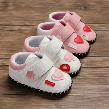 

Spring Baby Girls Letter Design Anti-slip Soft Sole PU Princess Shoes Infant Casual Shoes o