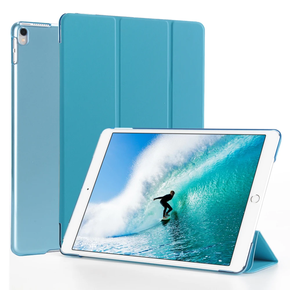 Чехол для iPad Air 3 3rd Gen для iPad Pro 10," чехол Smart Sleep/Auto Wake легкий из искусственной кожи тонкий корпус стоящий - Цвет: Синий