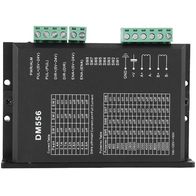 AAAE Top-Dm556 2-Phase Stepper Motor Driver 42/57 Stepping Controller 24V-50V Dc8 Level Output Current Step Steeper Moto |