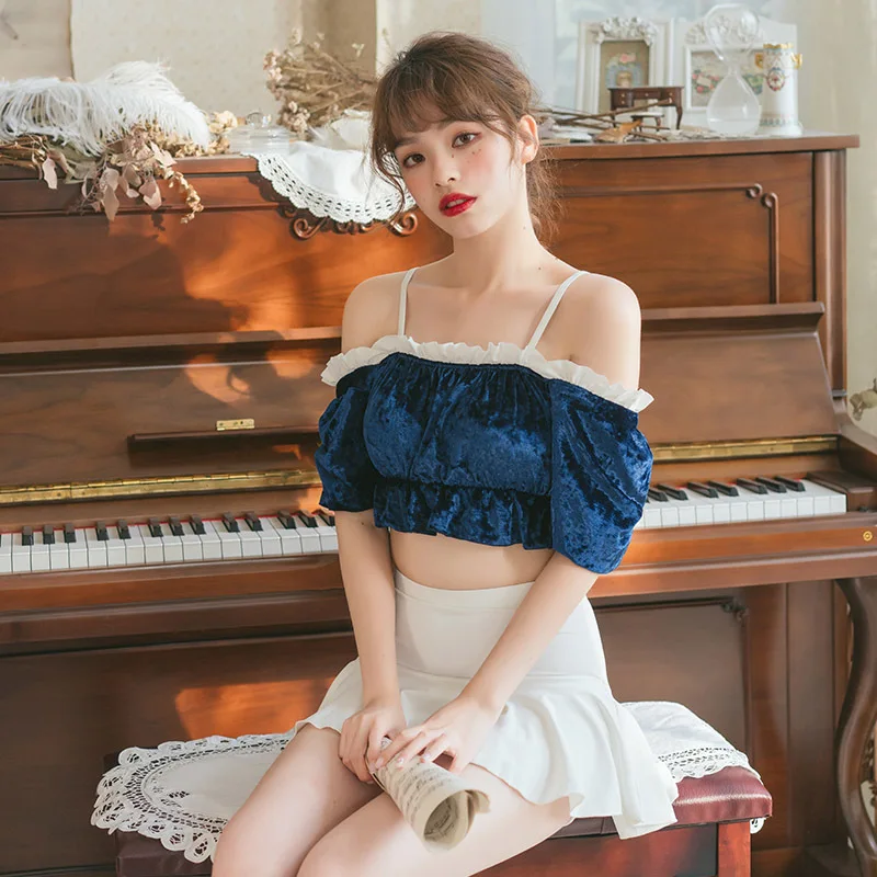 

Small Peach Bathing Suit Women's Two-Piece Set South Korea Bubble Hot Spring Slimming Graceful Push up Student's Dress-Holiday S
