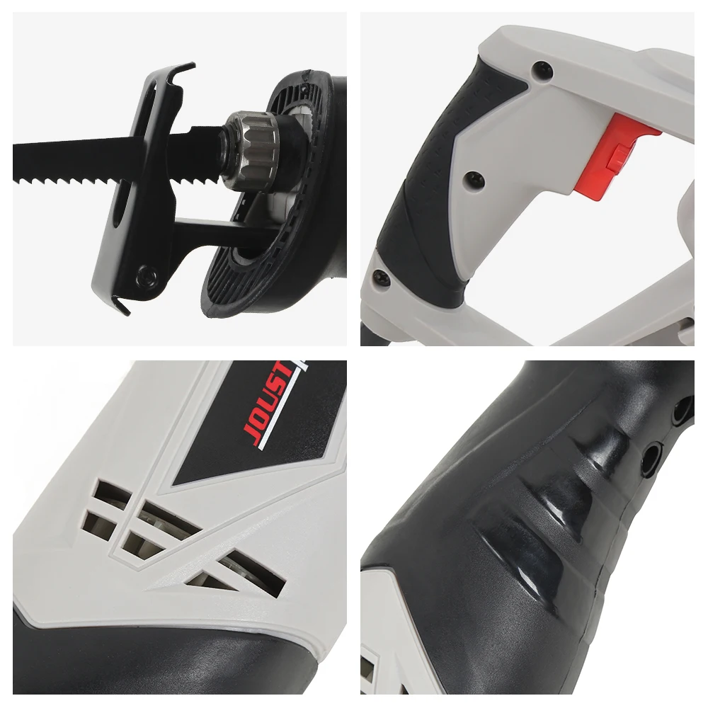 1000W Electric Reciprocating Saw Multifunction Saber Hand Saw with Rotating Handle for Wood and Metal Cutting with 2 Blades
