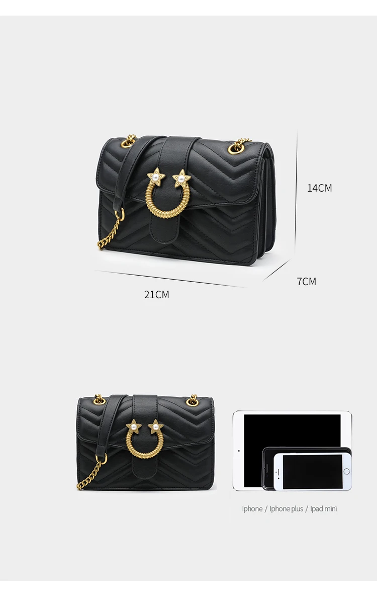 JOOZ fashion Vintage shoulder bag for women fringed rhombic chain bag wandering bag classic crossbody bag