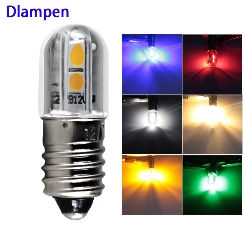 Details about   2pcs COB 2W Amber LED E10 Yellow Bulb Light Screw Style High Bright 2700K DC6V