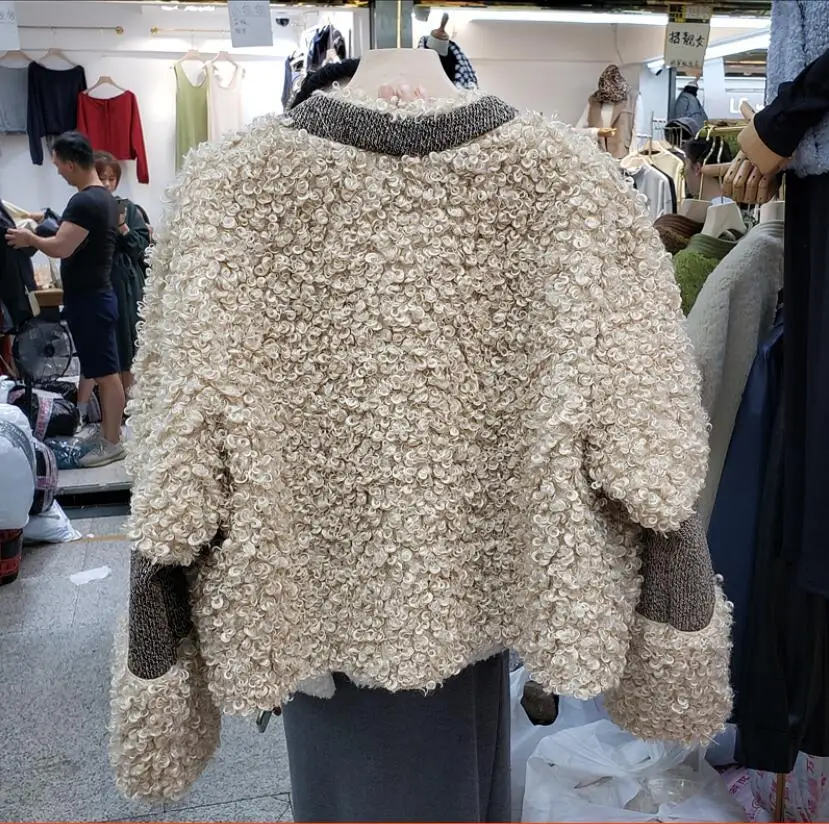 Куртка из овечьей шерсти, женское короткое пальто из овечьей шерсти, новинка, Осеннее и зимнее женское теплое пальто, уличная верхняя одежда