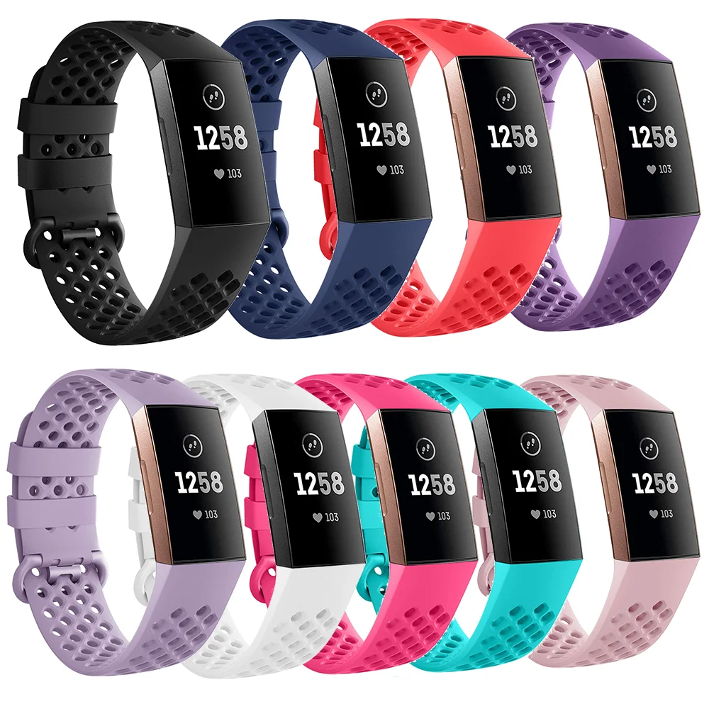 Силиконовый браслет для Fitbit Charge с 3 отверстиями воздуха женский спортивный Correa