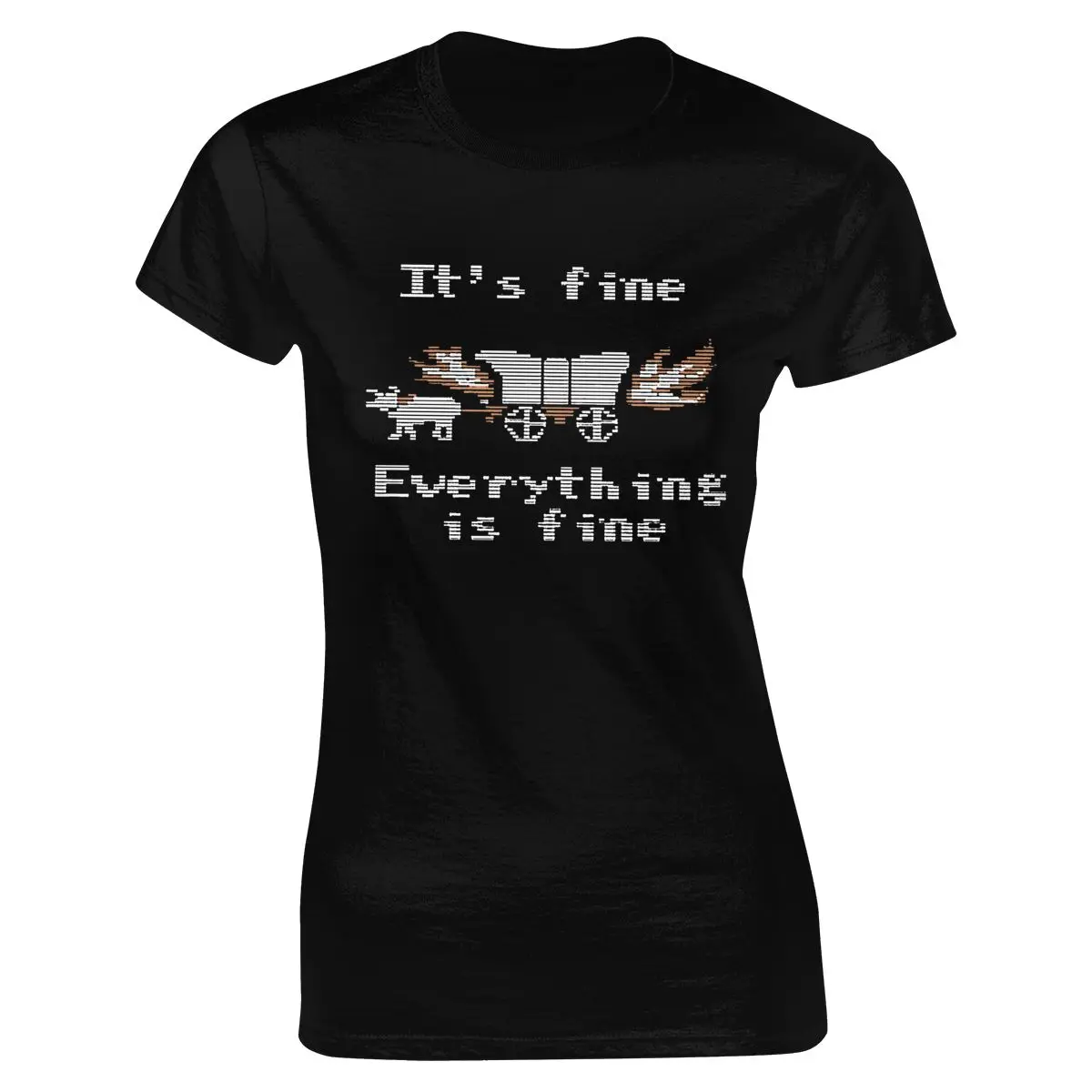 

Funny Women Cool Tshirt Oregon Trail Everything Is Fine Adult O-neck Print Casual Cotton Short Summer Regular Cn(origin) Worsted