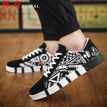 

Lace Up Trainers Men Shoes Sneakers Casual Printed Men's Shoes Rubber Sole Man Vulcanize Shoes Canvas Low Top Male Footware C63