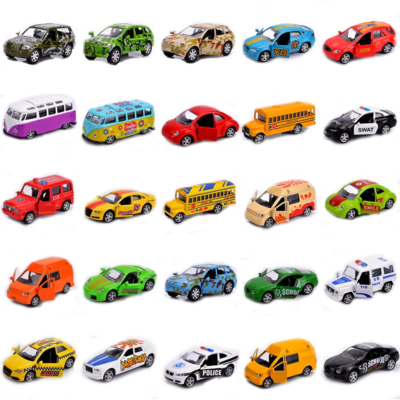 

Mini Vehicle Die-cast Model Car 1:64 Scale Children Toys open door and pull back function