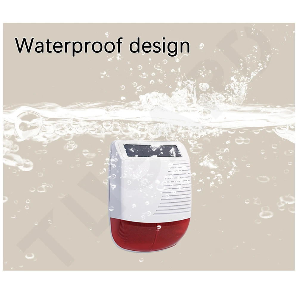 Tugard 433MHz Wireless Outdoor Solar Siren Light Flash Strobe Waterproof Alarm Siren for Home Security Burglar WiFi Alarm System
