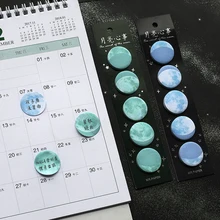 6pcs Starry Night Moon Sticky Note Mini Adhesive Color Memo Pad Planner Sticker Bookmark Office agenda schedule School F105