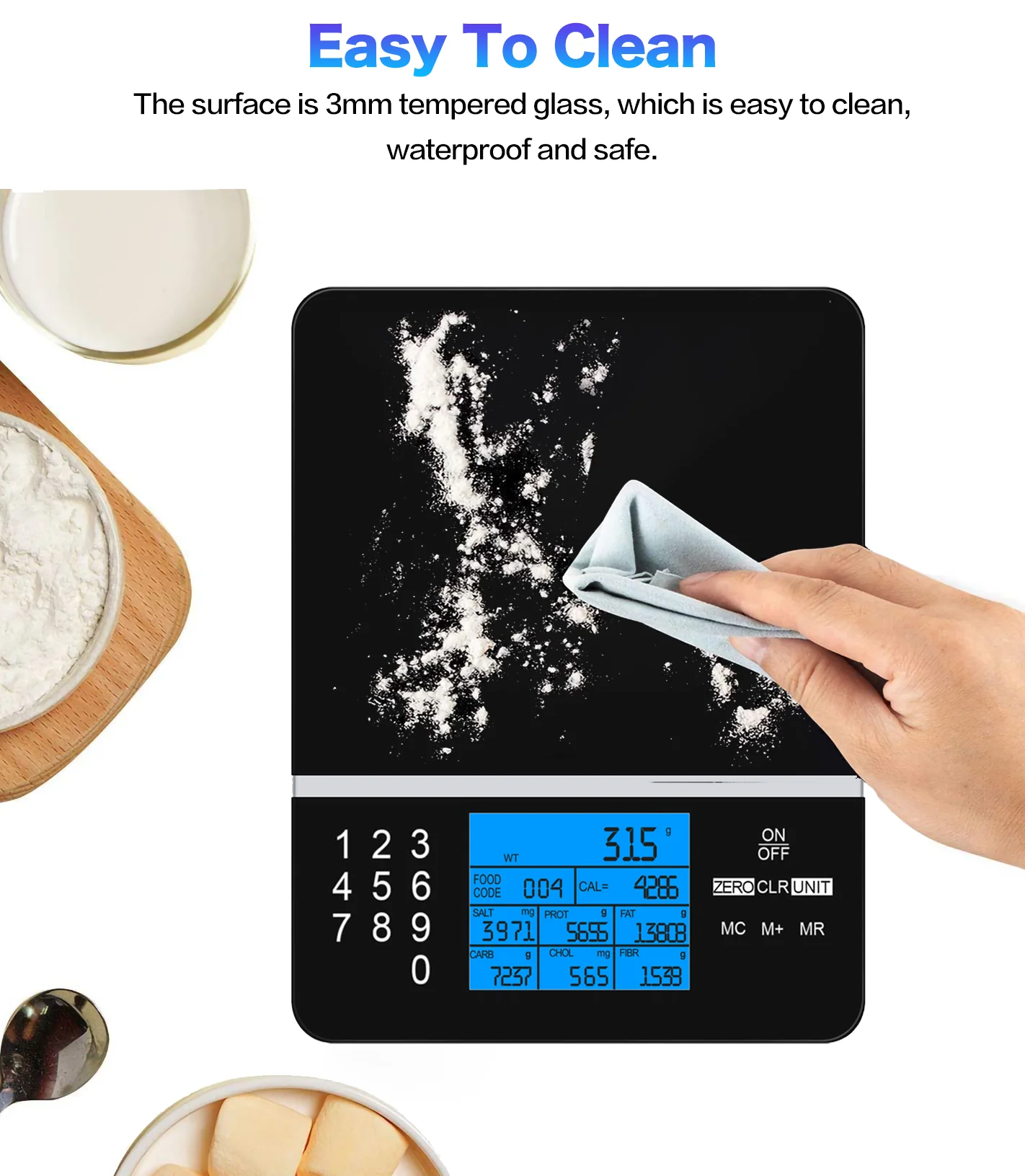 Ataller Digital Kitchen Scale 5KG Nutrition Scale Smart Food