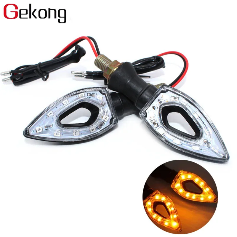 For Honda Yamaha Suzuki Kawasaki Universal Motorcycle Waterproof 12 LED Turn Signal Indicator Flashers Amber Blinker Lights |