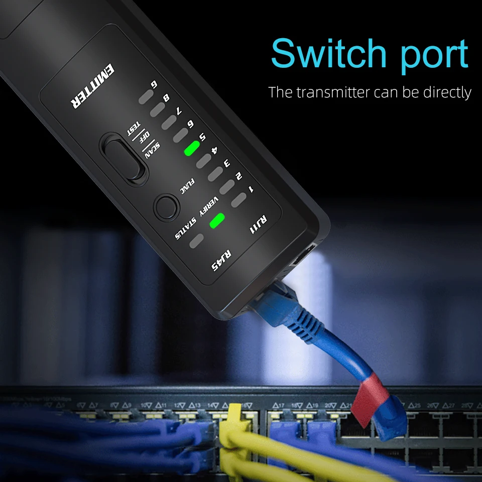 MAXRIENY Network Cable Tracker FWT8X Wire Toner RJ45 RJ11 Ethernet LAN Tracer Analyzer Detector Line Finder Tester