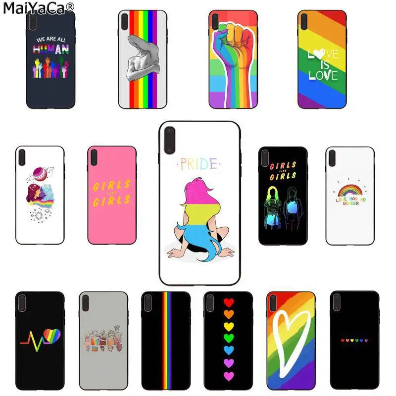

MaiYaCa Gay Lesbian LGBT pansexual bisexual Rainbow Pride ART Phone Case for Apple iphone 11 pro 8 7 66S Plus X XS MAX 5S SE XR