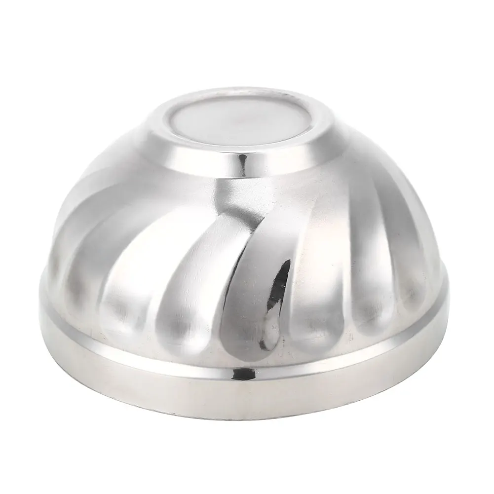 Stainless Steel Bowls Silver Color Kitchen Dual-Layers Double-Deck Rice Food Storage Utensil Dinnerware Container