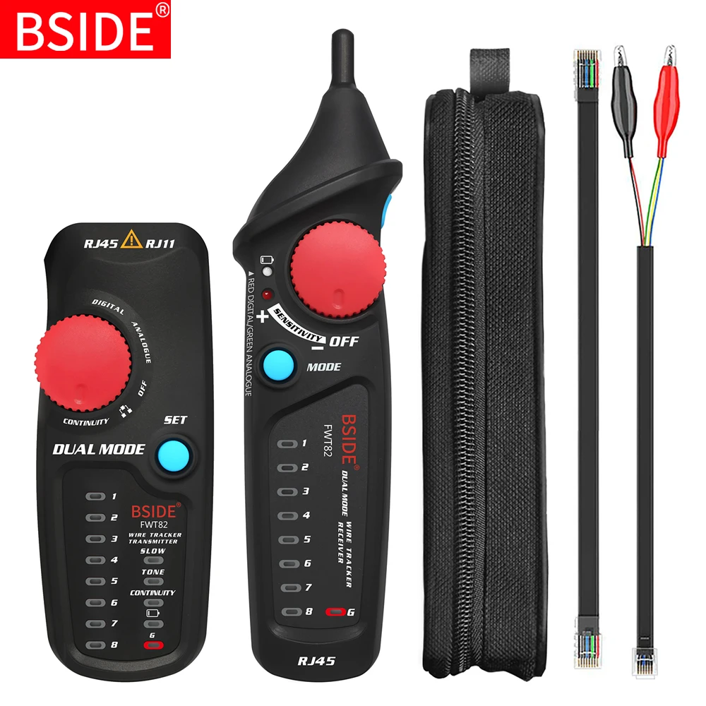 

Network Cable Tracker Tester BSIDE FWT82 81 RJ45 RJ11 Telephone Wire Toner Ethernet LAN Tracer Analyzer Detector Line Finder