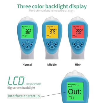

Human Body Electronic Infrared Forehead Thermometer Household English CE Certification One Button Measure Distance 1-3cm