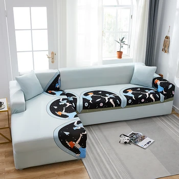 

L Shape Stretch Magic Elastic Sofa Cover Set Elasticity Sofa Towel Armchair Cover for Corner Sofa Furniture Protector Slipcovers