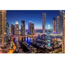

Diy 5d Diamond Painting Cross Stitch kits Dubai modern city night view 5D Embroidery Rhinestone