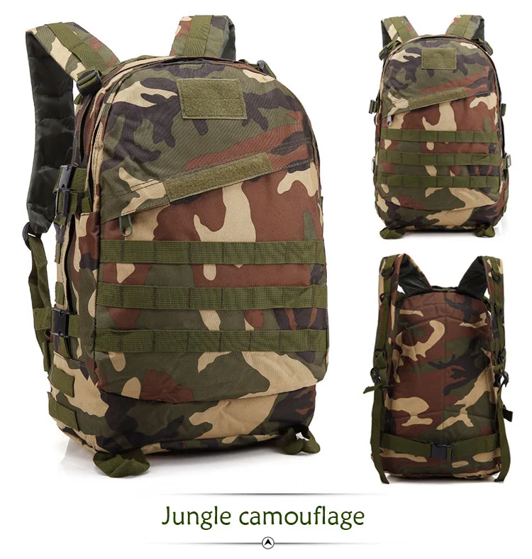Jungle camouflage 40L тактический армейский мужской военный рюкзак Водонепроницаемый D Водонепроницаемый Открытый спортивный походный Кемпинг Охота 3D атака рюкзак - Цвет: Jungle camouflage