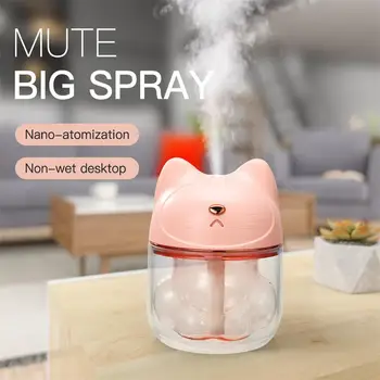 

Cute Animal Mini Air Humidifier Nano Spray Moisturizer Home Office Aromatherapy Machine Ultrasonic Mist Diffuser With LED Night