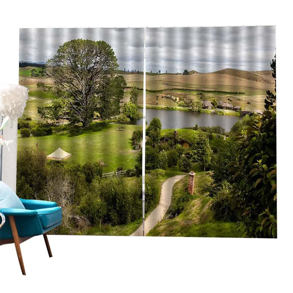 

Landscape Pattern Printed Blackout Curtains for Living Room Bedroom Home Hotel Window Curtains High Precision